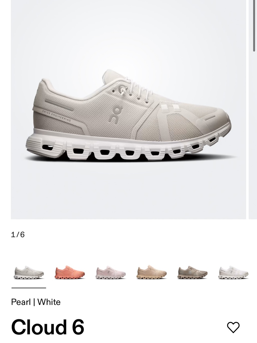 On Running Cloud 6 – Pearl White